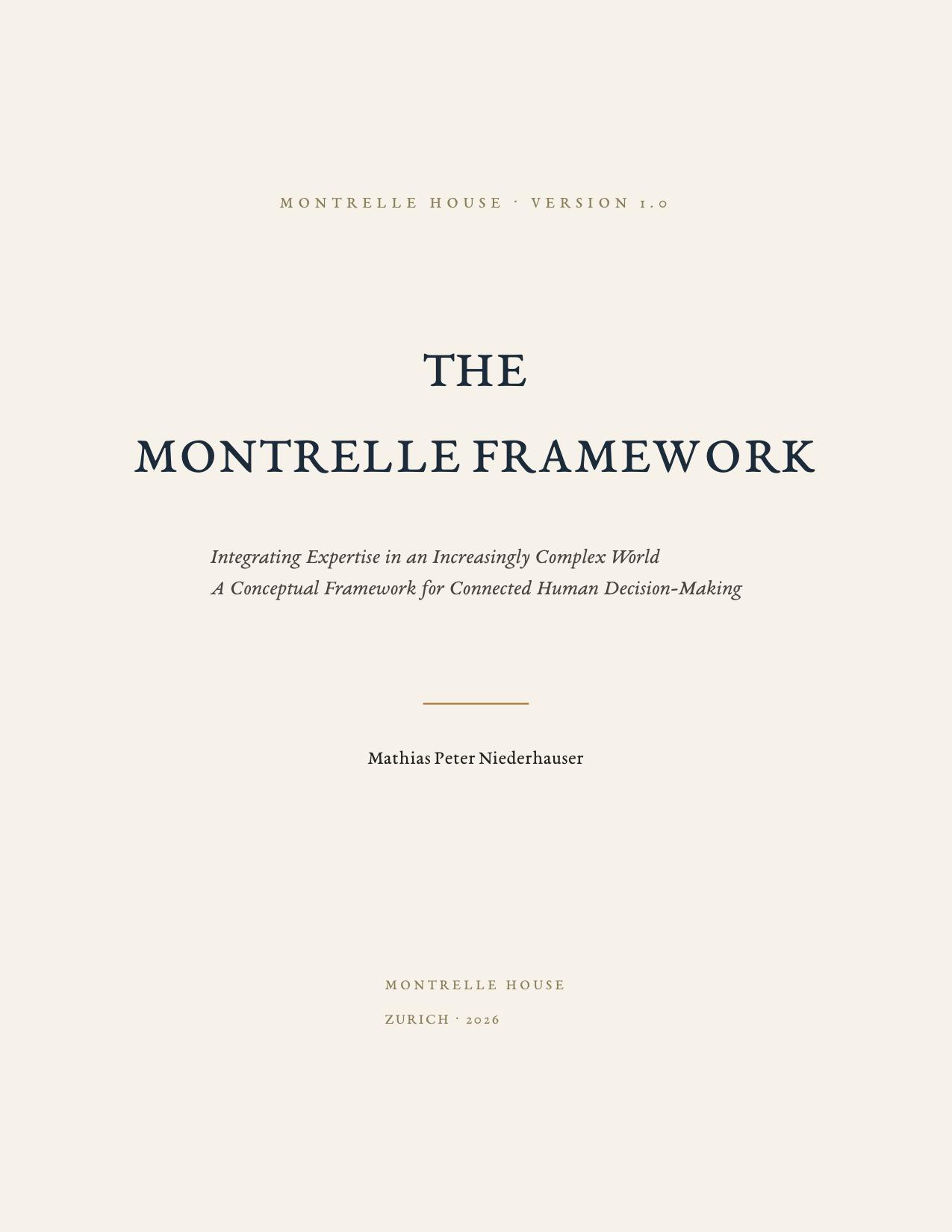 The Montrelle Framework — cover of the Version 1.0 white paper