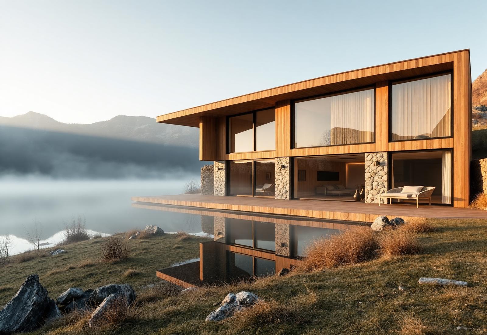 A Swiss villa in a lakeside landscape
